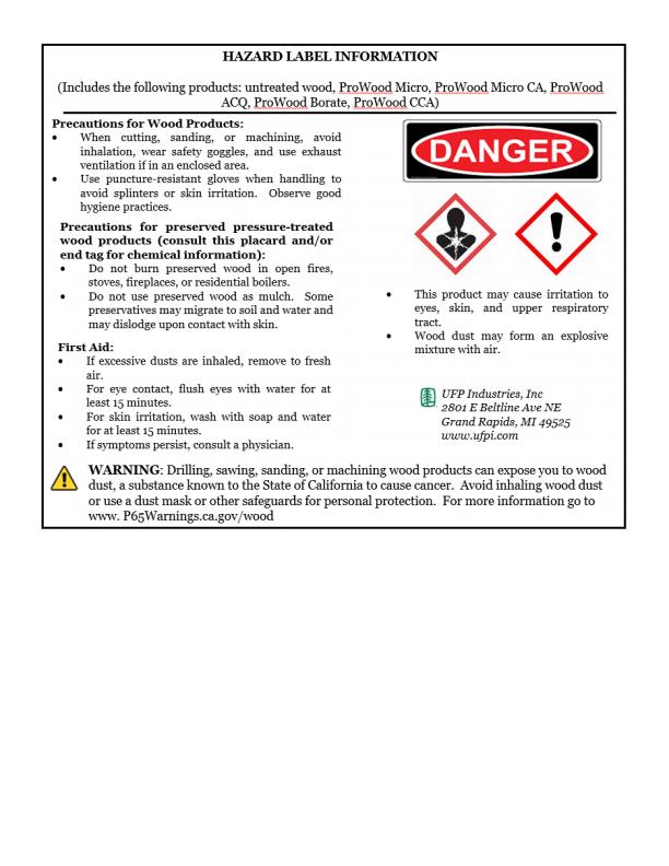 Wood Hazard Label