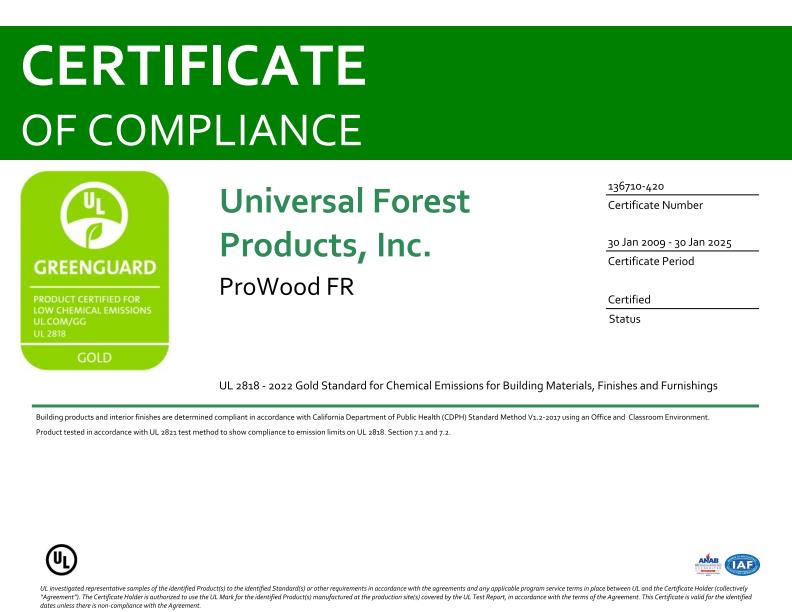 GREENGUARD Gold Certification 2024