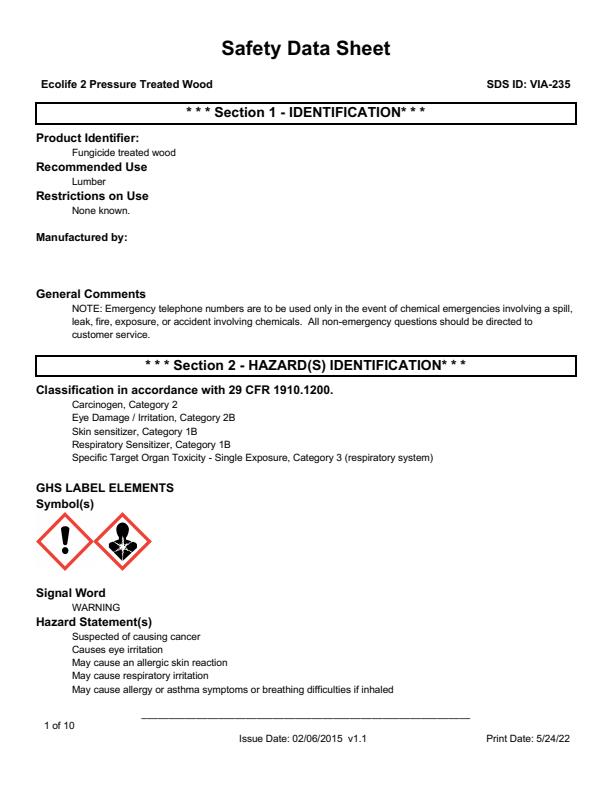 EcolifeEL2SafetyDataSheet